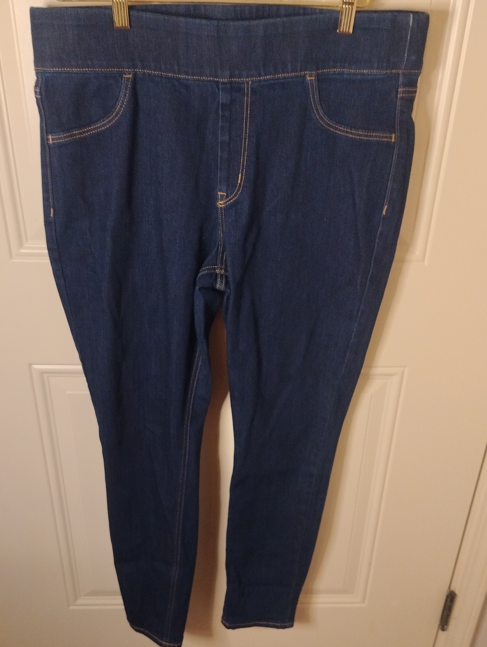 Old Navy Dark Indigo Mid Rise Rockstar Super Skinny Jeggings Size 14